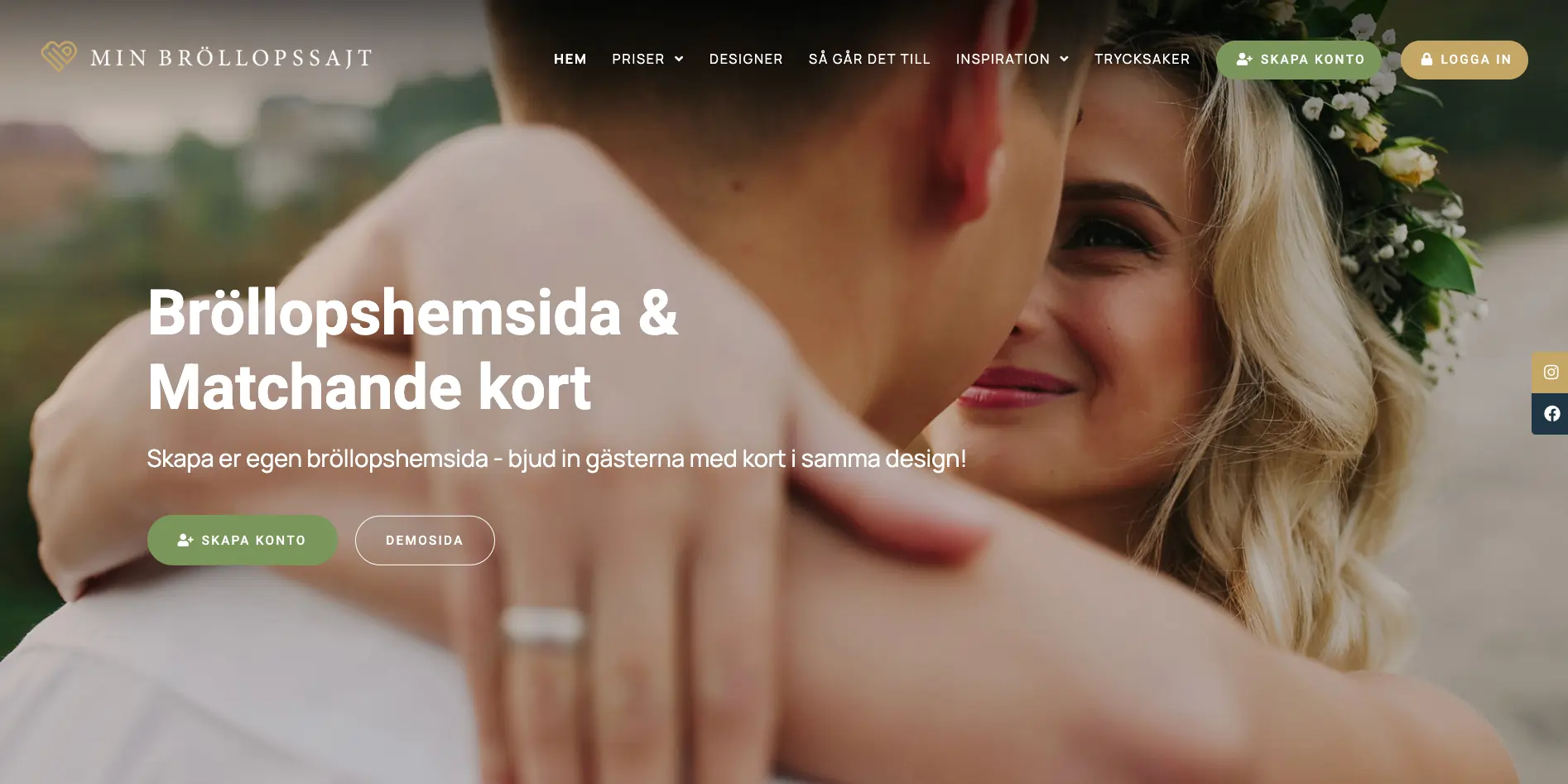 En svensk tjänst för att skapa bröllopssida