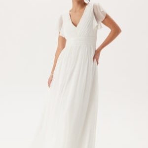 Bubbleroom Occasion Butterfly Sleeve Pleated Wedding Gown White 34
