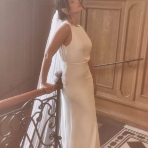 Bubbleroom Occasion Open Back Sleeveless Wedding Gown White 40