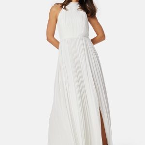 Bubbleroom Occasion Pleated Halter Neck Wedding Gown White 38