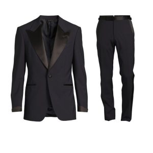 Kostym shelton peak satin tux marin