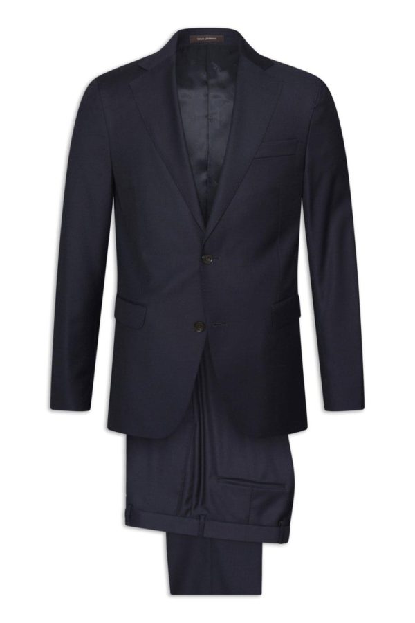 Slim fit kostym twill merino dark blue