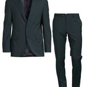 Kostym academy one pleat tropical wool 120s mörkgrön