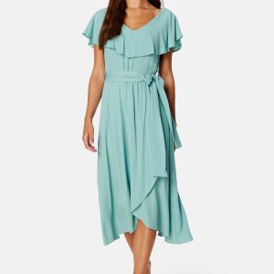 Saga Flounce Wrap Dress